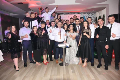 Group photo at a Roboclean celebration