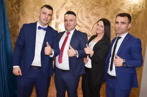 Four guests at a Roboclean event