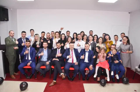 Roboclean team group photo in a meeting room