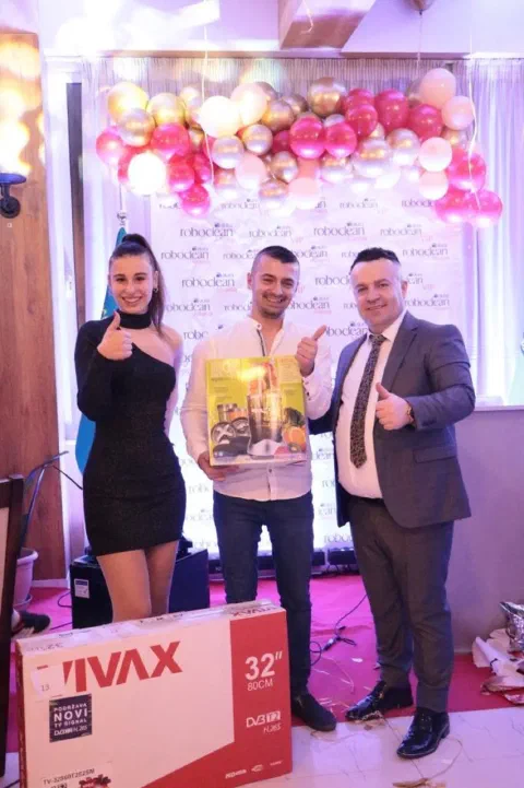 Award and gift presentation at an event